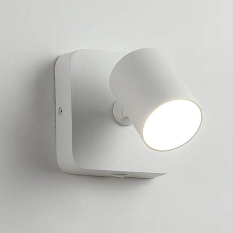 Metal Cylinder Wall Mount Lamp Simple 1 Light Wall Mounted Light Fixture for Bedroom