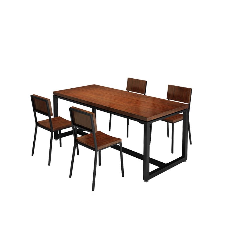 Traditional Style Solid Wood Dining Set with Traditional Height Table and Trestle Base