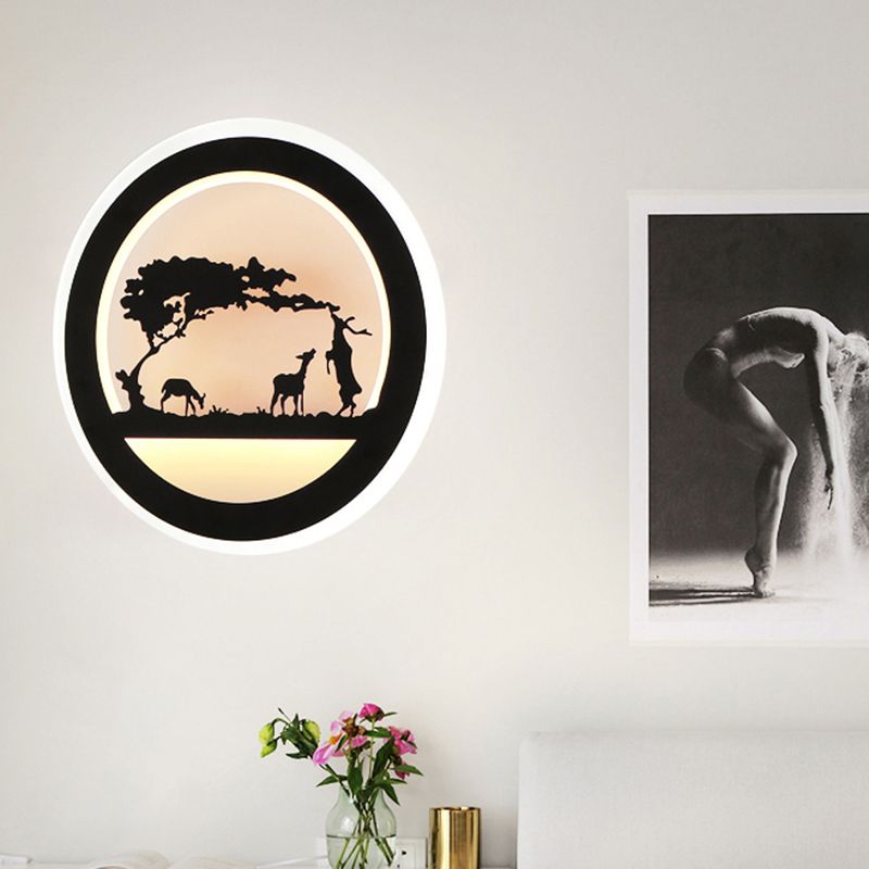 Lámparas de montaje en la pared redondo de estilo moderno 1 Lámparas de pared ligeras