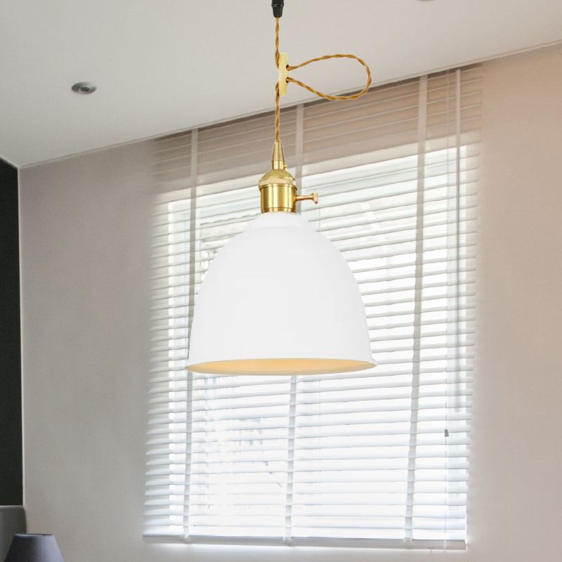 1 licht koepelophangend plafondlicht industriële stijl zwart/grijs/witte metalen hanglamp met verstelbare koord