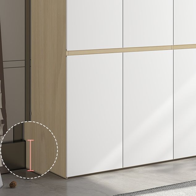 Contemporary Wardrobe Armoire with Drawer Hinged Storage Cabinet