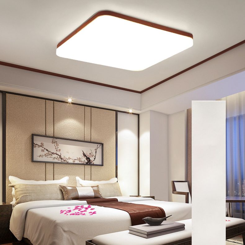 Simple Square Legno Flush Montaggio Soffitto Luce Fissaggio per Bedroom Living Room