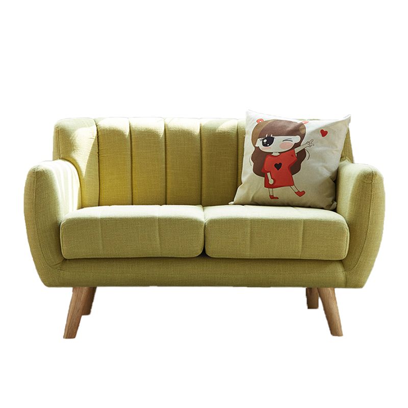 Linen Contemporary Standard Flared Arm Sofa for Living Room, Apartment