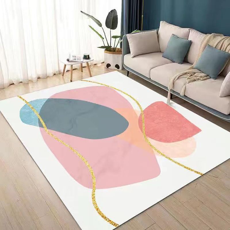 Gray Modern Carpet Polyester Graphic Indoor Carpet Non-Slip Backing Carpet for Home Decor