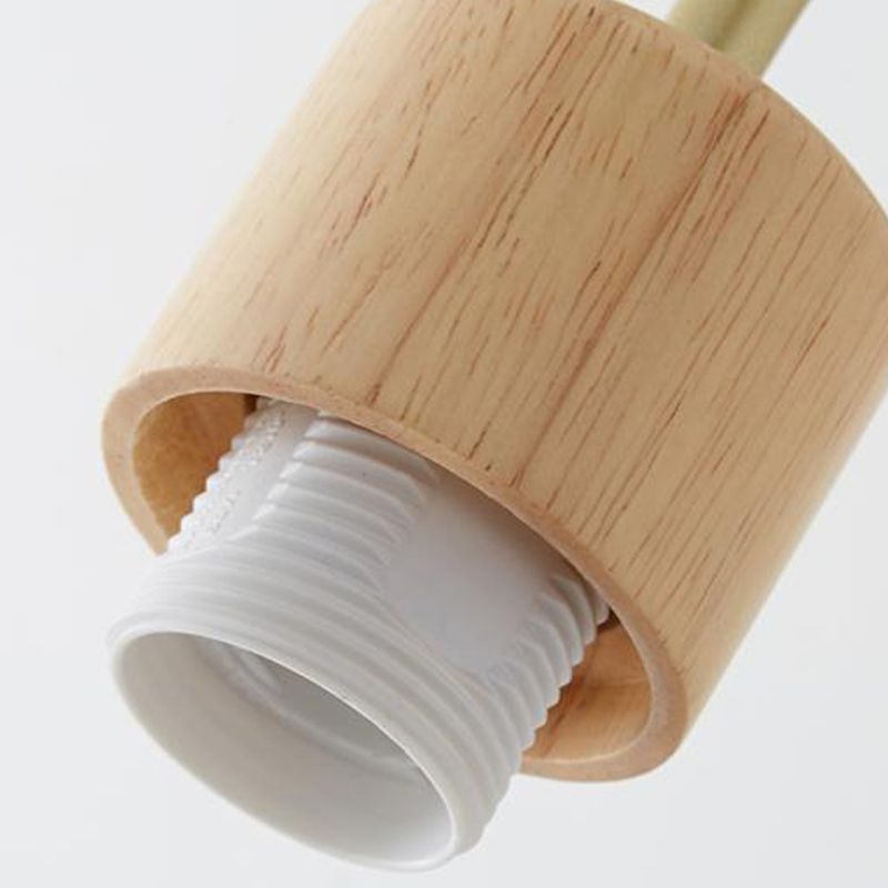 Single Modernism Beige Wall Mounted Sconce Shaded Wall Light with Wood