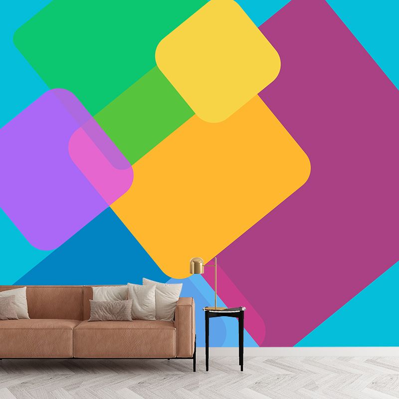 Geometry Illustration Mural Mildew Resistant Wallpaper Sleeping Room Wall Mural