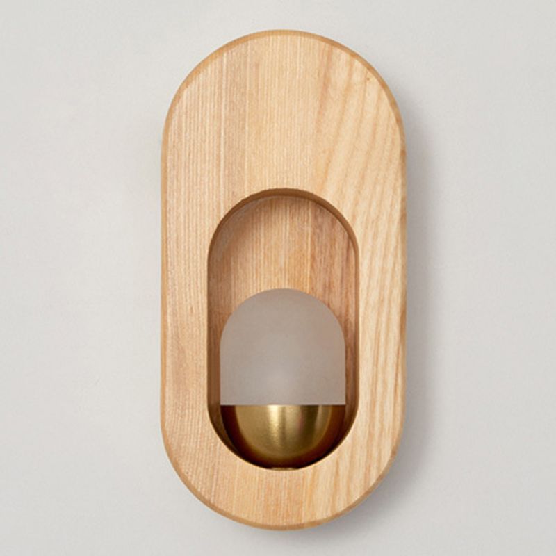 Modern Style Oval Wall Light Sconces Wood 1 Light Wall Lighting Ideas