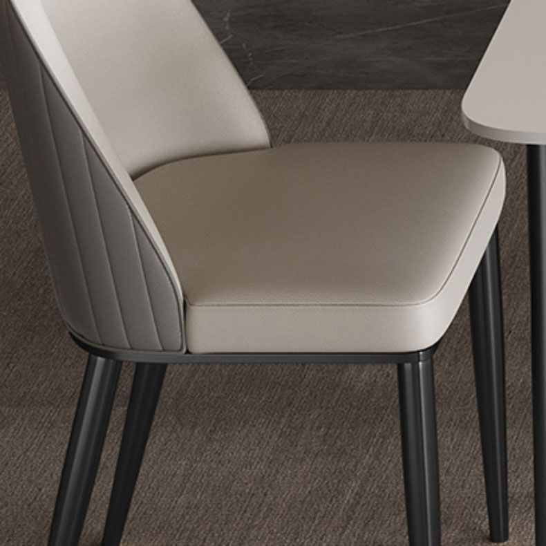Glam Dining Room Side Chair Metal Legs Parsons Dining Armless Chair