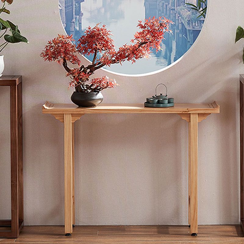 Wood Console Table Mid-Century Modern Rectangle Accent Table for Hall