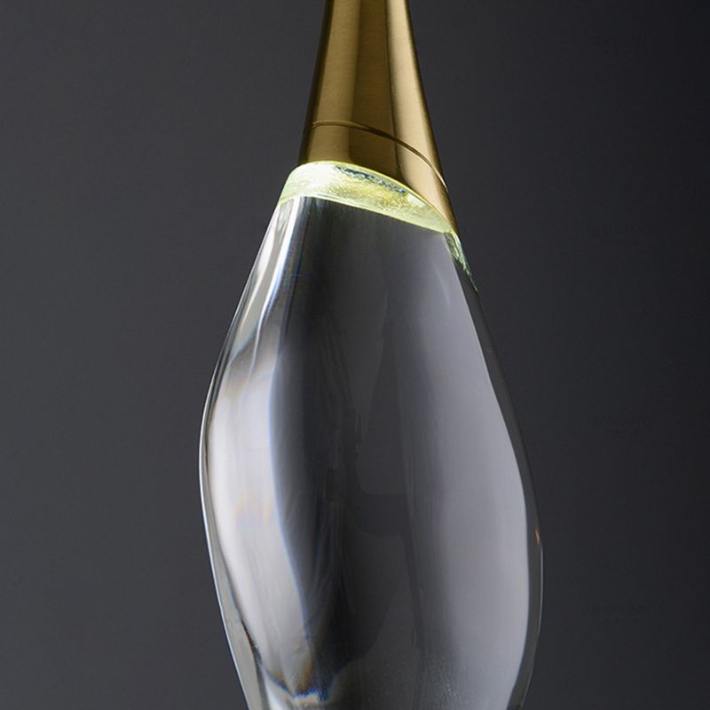 Copper Gold LED Hanging Lamp in Modern Luxury Style Crystal Geometric Pendant Light for Bedroom