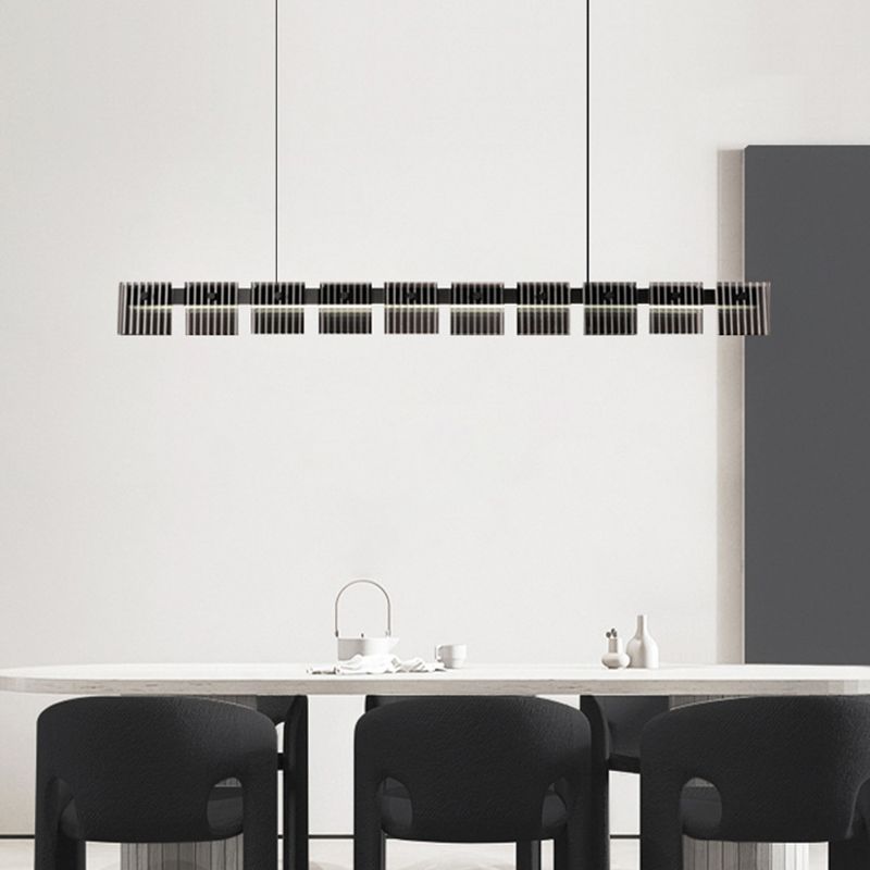Contemporary Hanging Light Glass Island Light Fixture for Dining Room