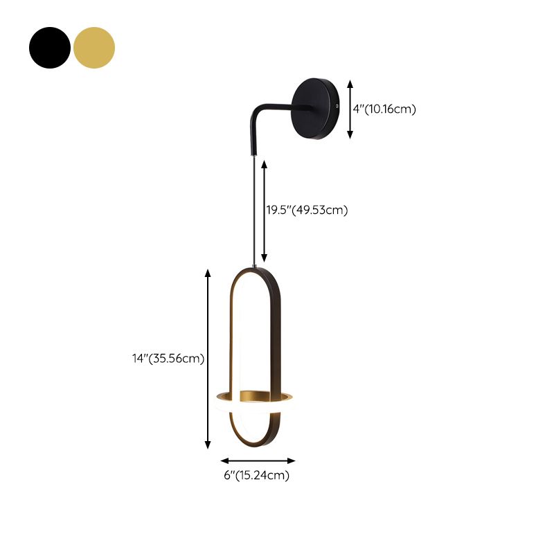 2-Light Modern Wall Mounted Sconce Oval LED Wall Light for Living Room