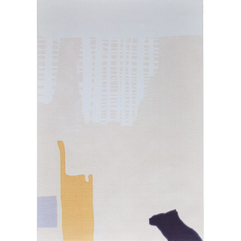 Multicolor Trendy Area Rug Polyester Abstract Print Rug Anti-Slip Backing Indoor Rug for Living Room