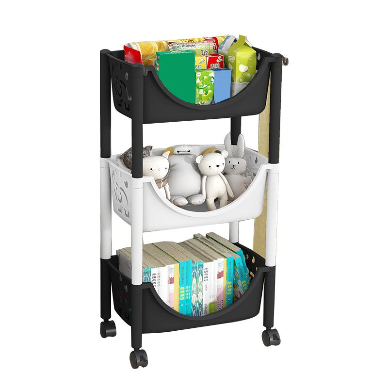 Scandinavian Style Bookcase with Casters Shelf Bookcase for Home and Office