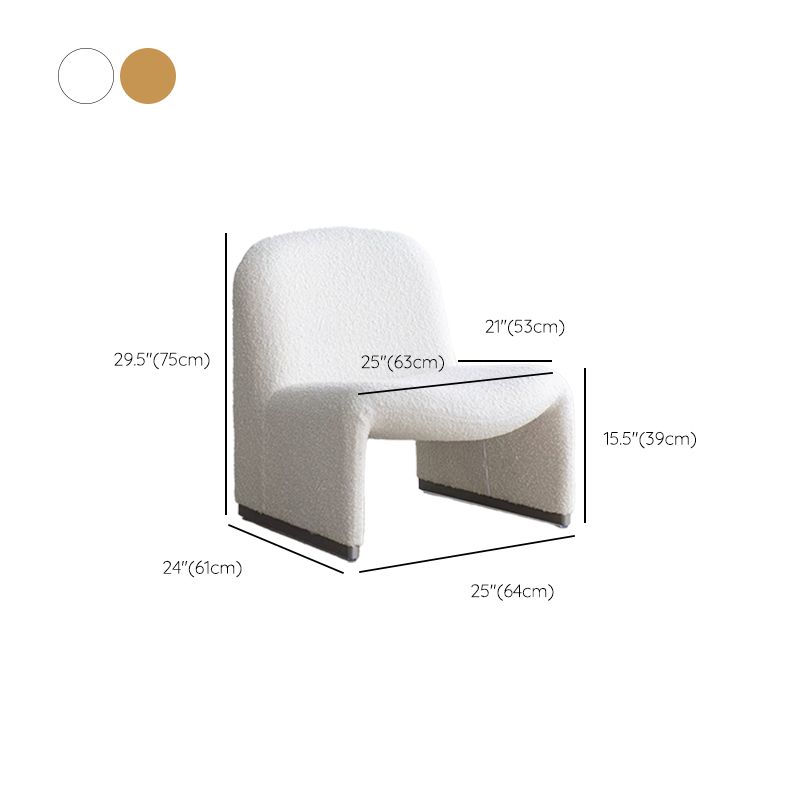 Mid-century Modern Side Chair Armless Fixed Back Accent Armchair for Bedroom