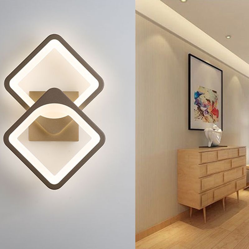 Contemporary Style Geometric Wall Lighting Ideas Metal 2 Lights Wall Lamps