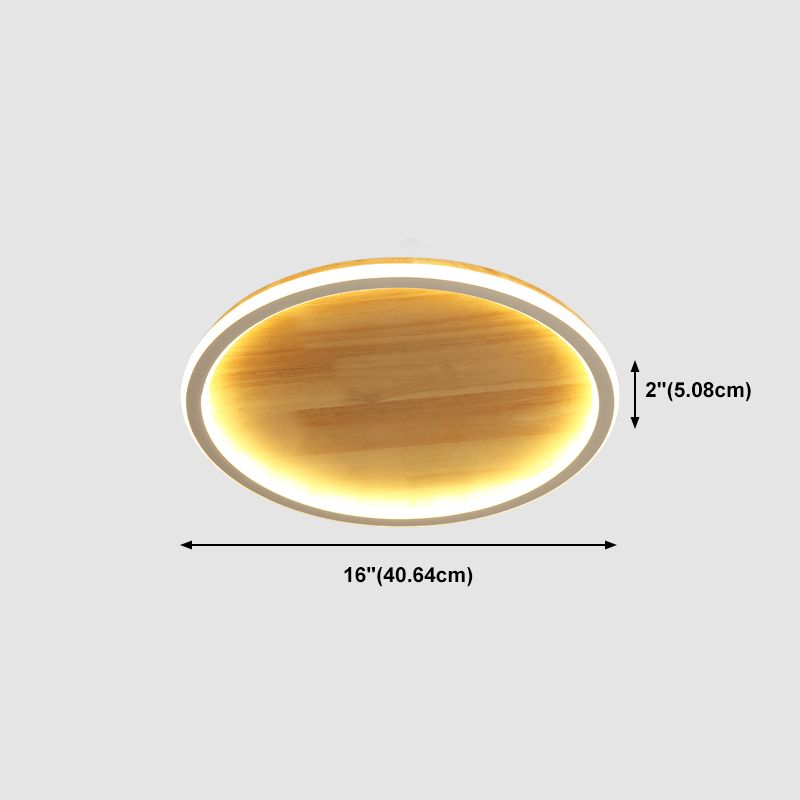 Lámparas de techo empotradas modernas de anillo, luz montada en el techo de madera para dormitorio