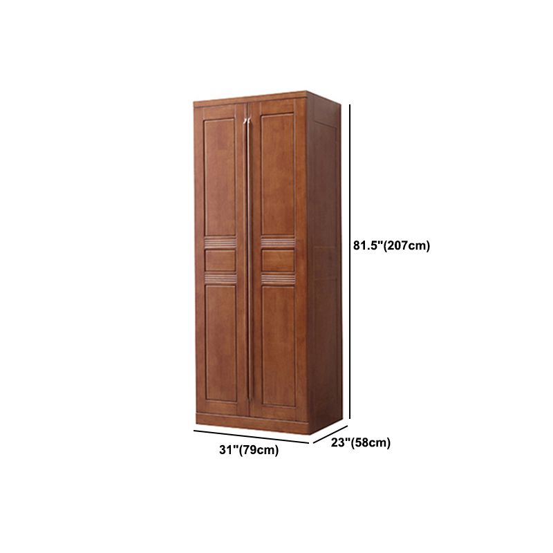 Rubberwood Wardrobe Closet with Shelves Traditional Wardrobe Cabinet