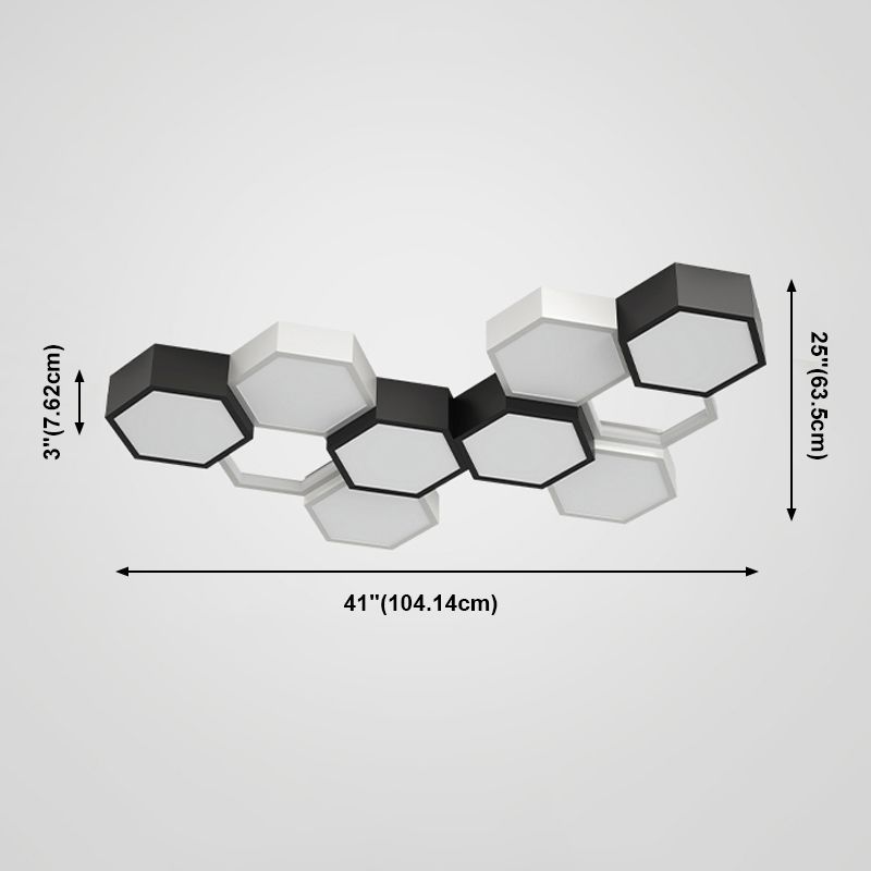 Soporte empotrado LED geométrico acrílico en luz de techo de aluminio esmerilado de estilo creativo moderno