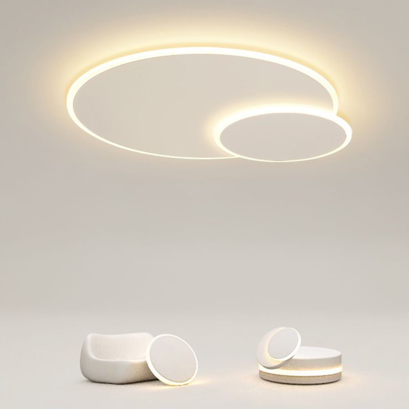 Plafonnier LED en acrylique blanc, de style moderne et concis, en fer laqué, circulaire, encastré