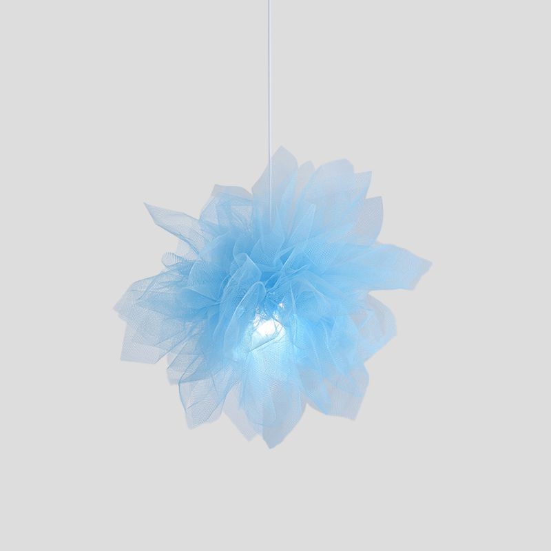 A soffitto a fiore a sospensione modernismo luce 1 luce 18 "/27" larghezza lampada a sospensione bianca/blu/rosa per camera da letto