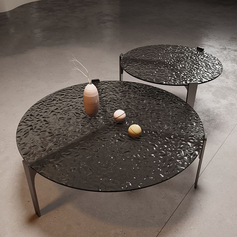 Contemporary Cocktail Table 3 Legs Glass Coffee Cocktail Table