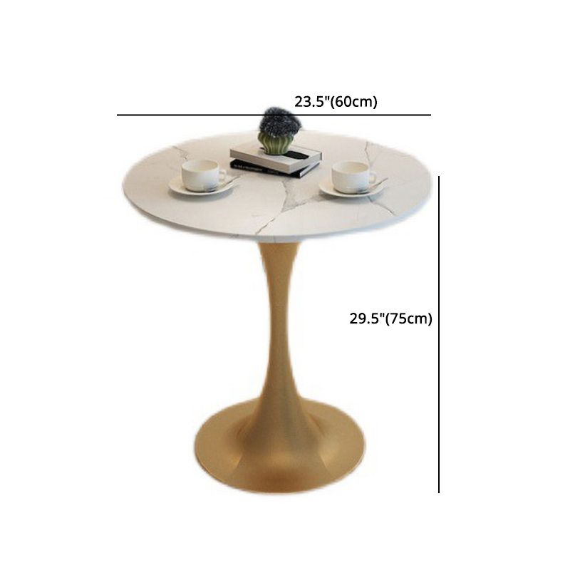 1/3/4/5 Pcs Metal Glam Dining Room Set with Round Table Dinette Set