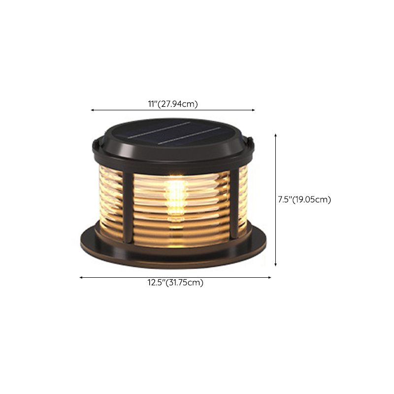 Contemporary Metal Circle Shape Outdoor Waterproof Light with Glass Shade