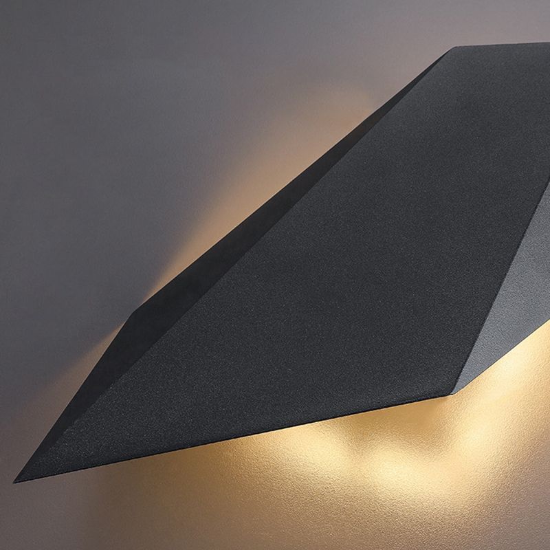 Black LED Wall Lamp Modern Wall Mount Lamp with Acrylic Shade for Bedroom