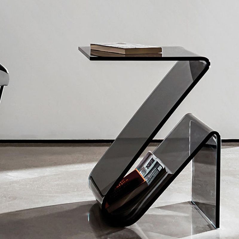 Ultra-Modern Side Table Acrylic Pedestal Accent Side Table for Bedroom