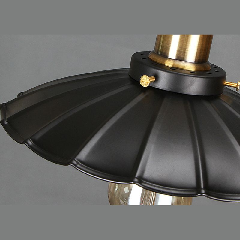 Zwart single hanger licht in industrieel retro -stijl smeedijzeren hangend licht voor coffeeshop