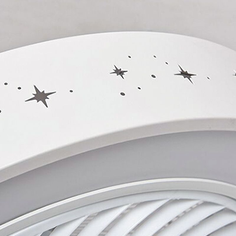 Lámpara de ventilador en forma de tambor rosa caricatura led metal semi flush luz para habitación infantil