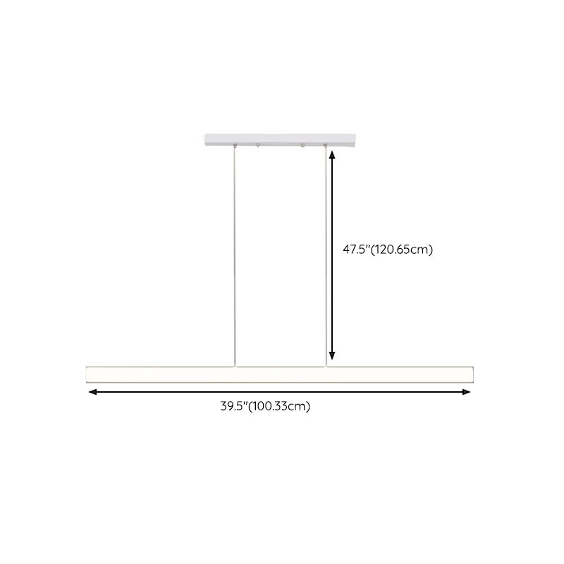 LED Island Lamp Modern Simple Island Hanging Lamp with Plastic Shade for Dining Room