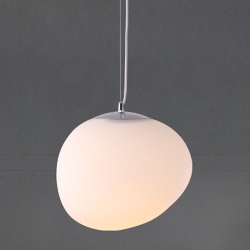 Style de style moderne ombre d'oeuf suspendu en verre léger 1 pendentif léger