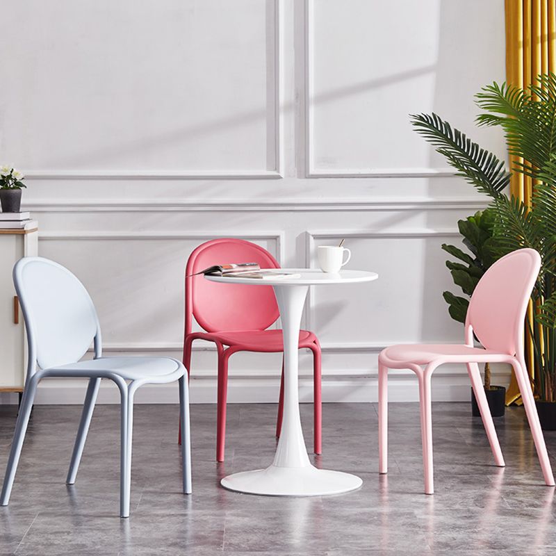 Silla sin brazos de plástico de estilo escandinavo, respaldo sólido, sillas laterales