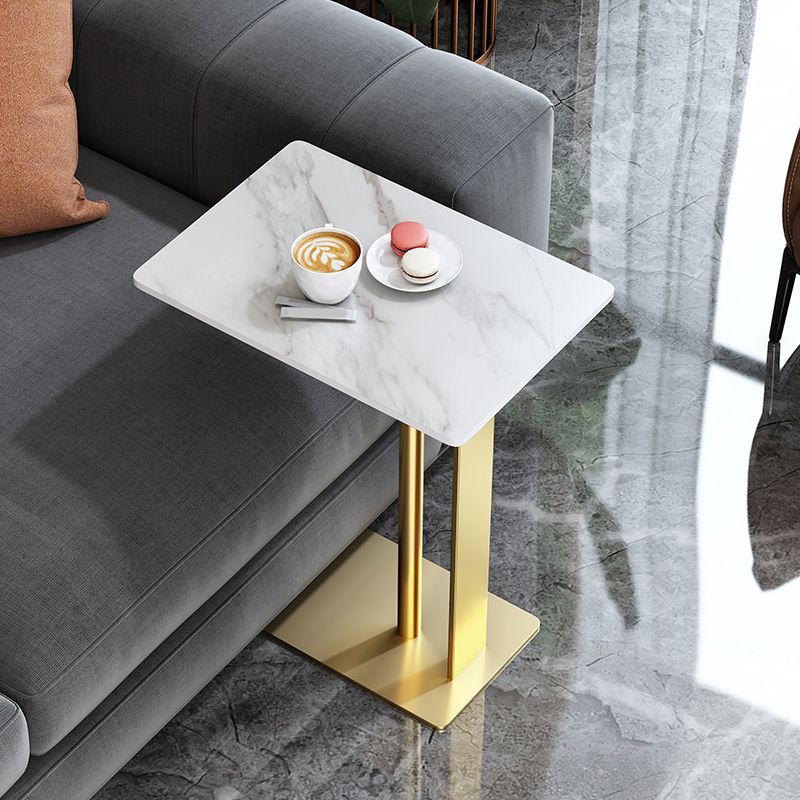 Contemporary Metal C Side Table 21.65" Tall Rectangular End Table