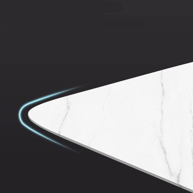 Metal Modern Rectangle Dining Table Sintered Stone Top Table with 4 Legs