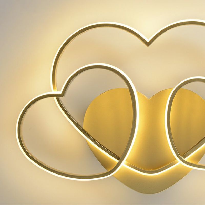 Hedendaagse Hart Flush Licht Metaal 3 Lichten Flush Mount Plafond Fixture