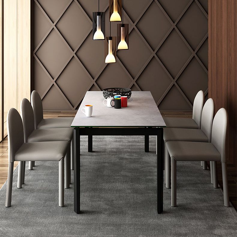 Silla de comedor de estilo moderno Silla auxiliar de cocina sin brazos con patas de metal