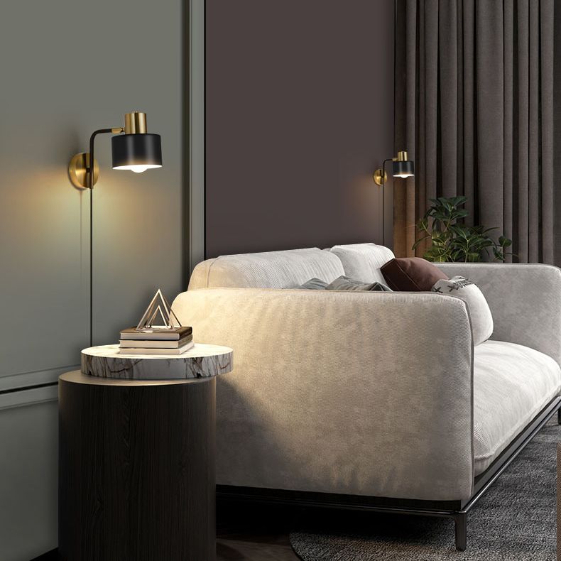 Aparte de pared contemporánea de 1 luces de 1 luces iluminación de pared ajustable de metal para dormitorio