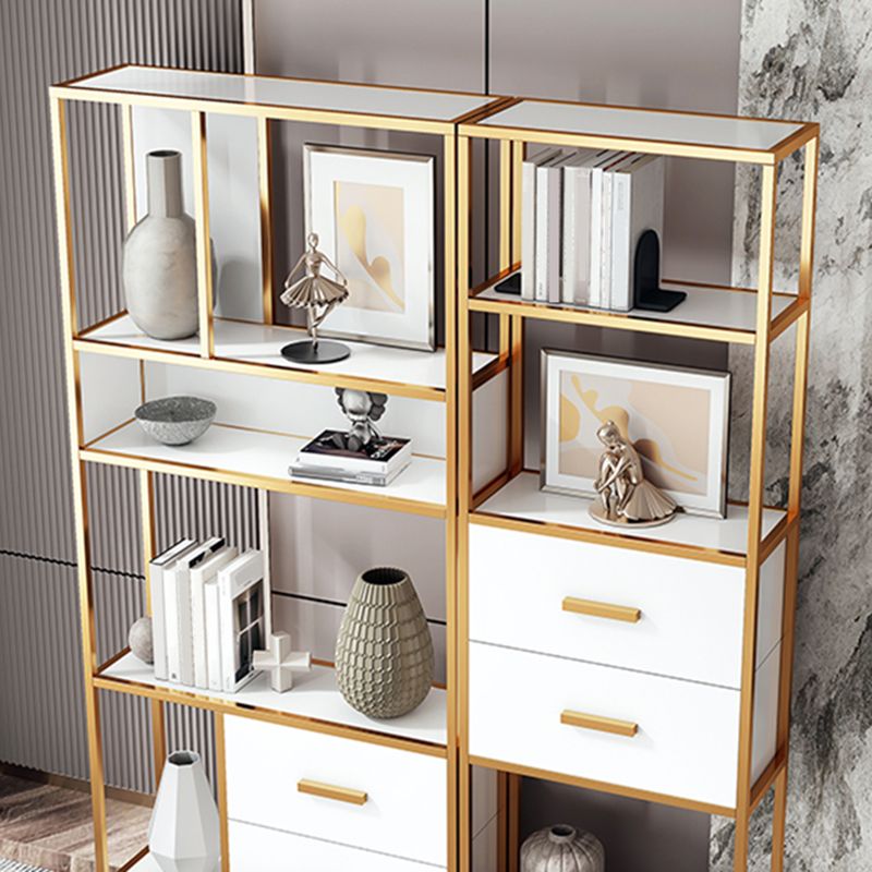 78.74"H Bookshelf Contemporary Style Bookcase with 2 Drawers for Home Office