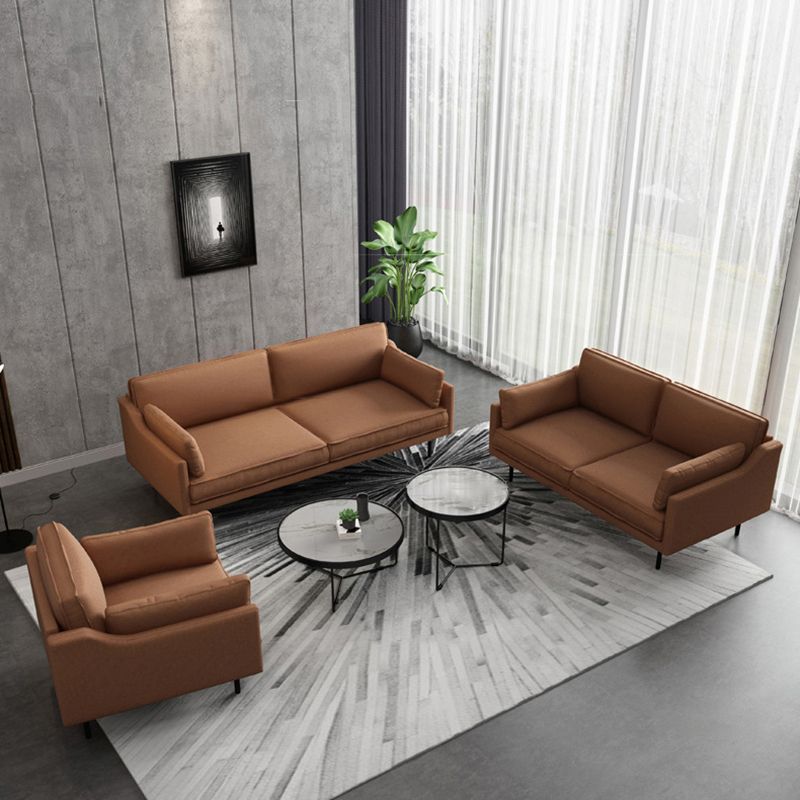 Canapé de bras carré de couleur pure canapé rempli de latex pour appartement à la maison