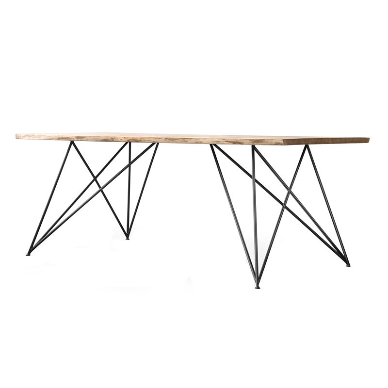 Mesa de comedor de color rectángulo de madera Mesa de madera maciza con 4 patas