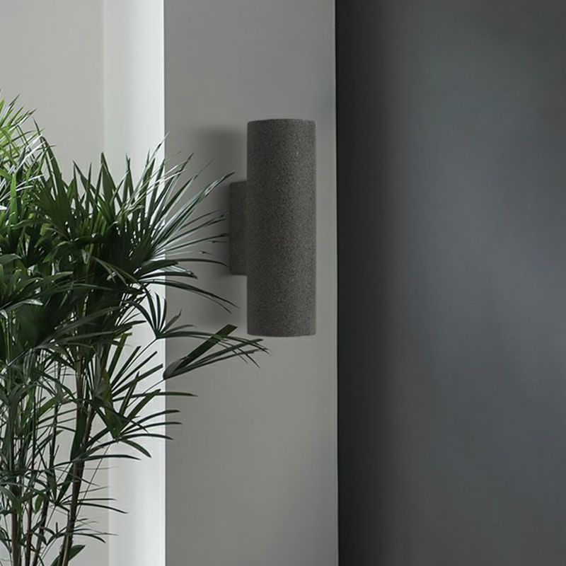 Lámpara de pared cilíndrica de 2 bombas nórdica a la luz de la luz con sombra de terrazo para escaleras