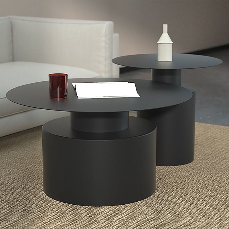 Round Pedestal Base Metal Table Frame Mid-century Modern Style Coffee Table