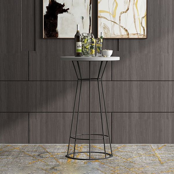 Solid Wood Bar Table Round Dining Table - 23.6" L X 23.6" W X 41.3" H