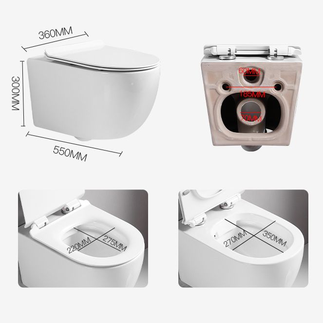 Wall Mount Flush Toilet Single Flush Modern One-Piece Toilet Urine Toilet