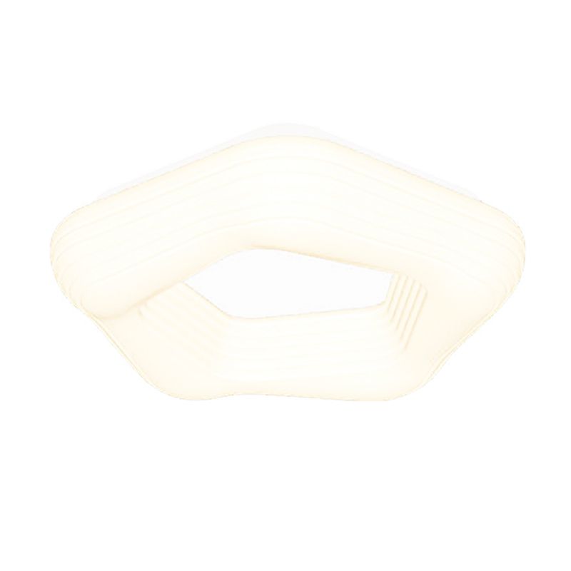 2-Light White Finish Flush Mount Lighting LED Ceiling Light for Living Room