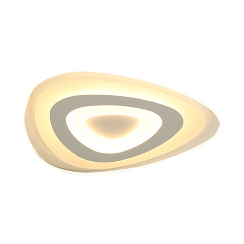Simplicity Triangle Flush Mount Light Acrylic Bedroom Ultrathin LED Ceiling Lamp in Warm/White Light, 16.5"/24.5"/31" Width