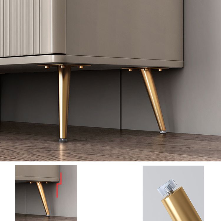 Artificial Wood Dining Room Sideboard Cabinet Glam Buffet Server Cabinet with Drawer